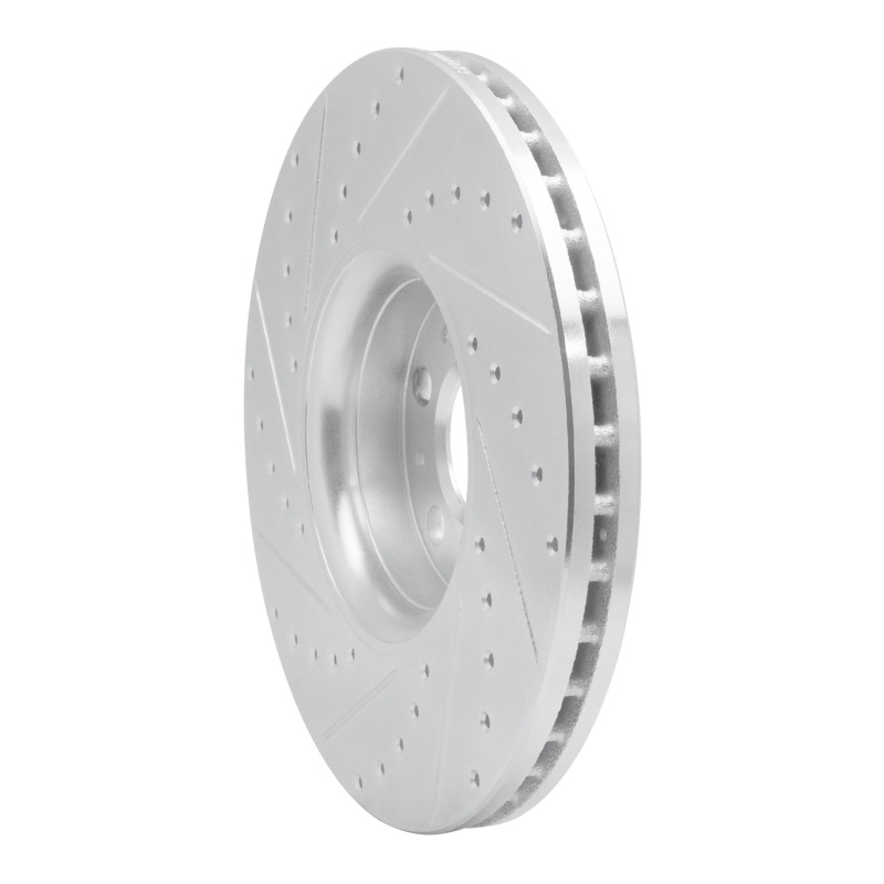 Volvo XC90 Brake Rotor (1) - Front Right - R1 Concepts - Drilled & Slotted - Silver - `03-`14